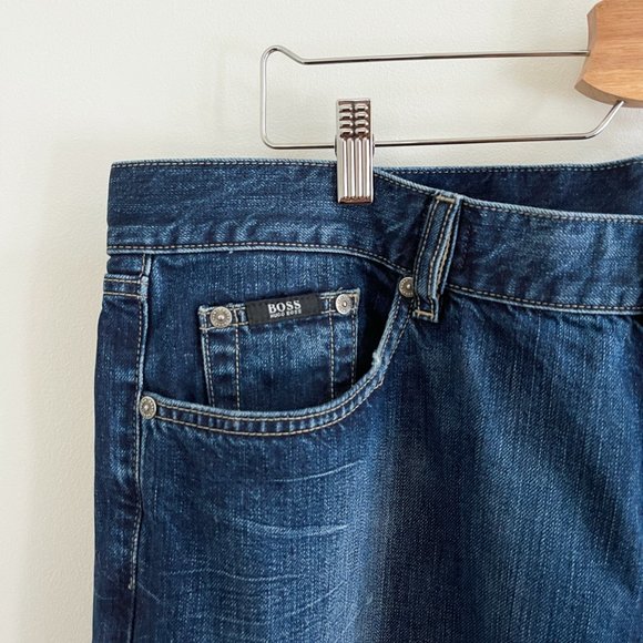 Hugo Boss Dark Blue Texas Regular Fit Straight Leg Mens 5-pocket Jeans W40 L34 - Picture 5 of 8